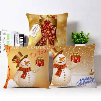 

Christmas Cotton Printed Santa Claus Linen Pillowcase For Bedroom Chair Seat Throw Pillowcase Pillow Cover