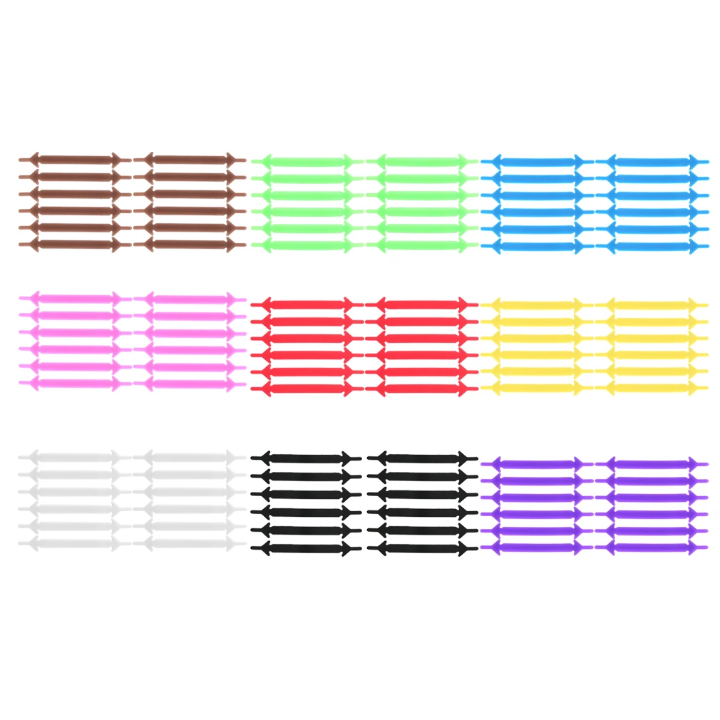 12Pcs/Set Creative Shoelace Unisex Women Men Athletic Running No Tie Shoelaces Elastic Silicone Shoe Lace All Sneakers 9 Colors