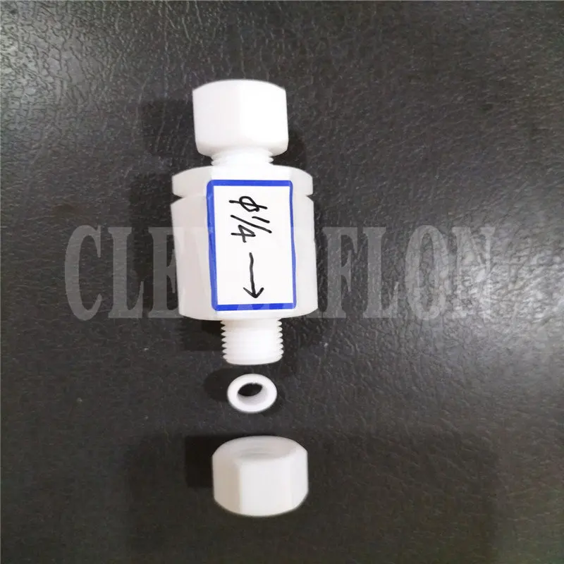 White PTFE F4 Non Return Way Valve