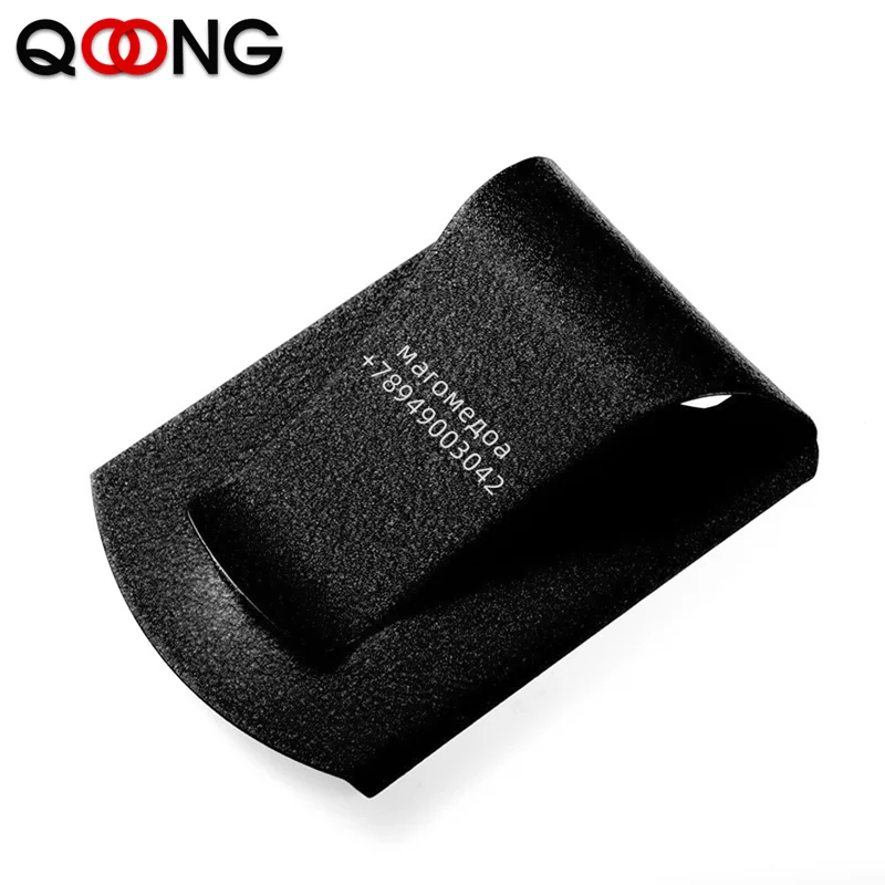 QOONG Custom Lettering Stainless Steel Money Clip Business Card Credit Card Cash Wallet Moneyclip Cash Clamp Holder