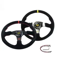 Dragonpad 14 дюймов 350 мм плоская Замша Кожа Дрифтинг Кукуруза полка рулевое колесо с черной коробкой