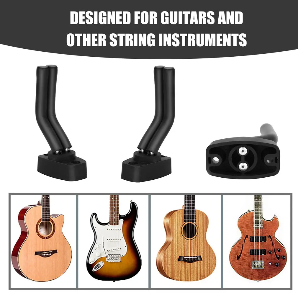 Wall Mount Guitar Hanger Hook Non-slip Holder for Electric Acoustic Guitars Bass Banjo Ukulele String Instrument