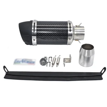 

Universal Motorcycle modified exhaust pipe 51mm muffler Carbon Fiber BLACK SILVER exhaust pipe for R25 Z400 GSXR250