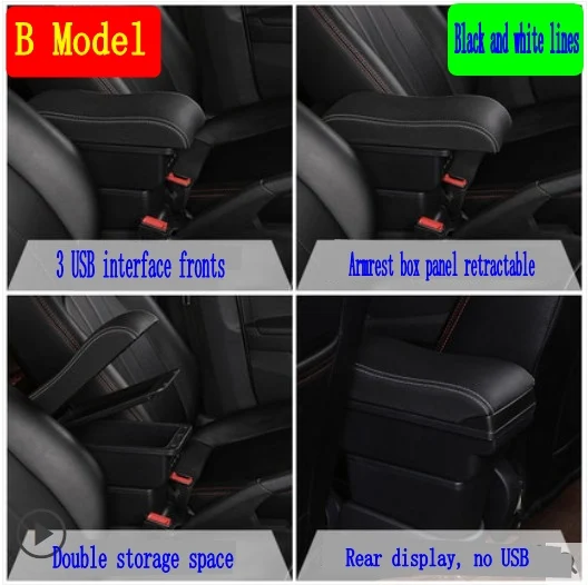 Accoudoir universel pour console centrale de voiture, accessoires de  modification, double surélevé avec USB - AliExpress