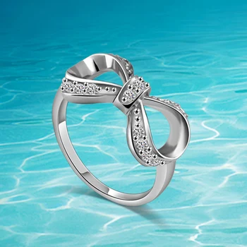 

925 sterling silver rings, Europe popular women rings fashion gifts beautiful bow ring