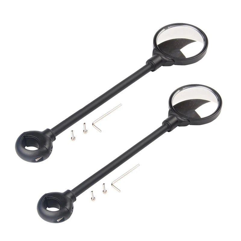

ABUO-2Pcs Bicycle Rearview Mirror Universal Lens Mirror Mtb Handlebar Side Rear View Mirror Road Bike Cycling Flexible Rear View