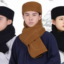 Зимняя теплая шапка дзен для медитации шаолинские монахи кунг-фу Боевые искусства шляпа буддистский монах шапки шарф