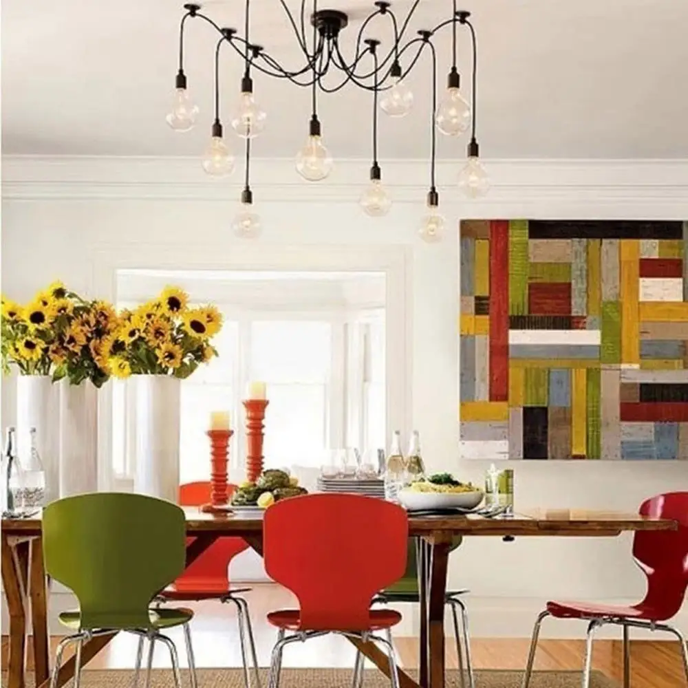 

Retro Durable Sturdy Spider Chandelier Retro C Chandelier Study Decoration Kitchen Home Living Room Bedroom Restaurant Office