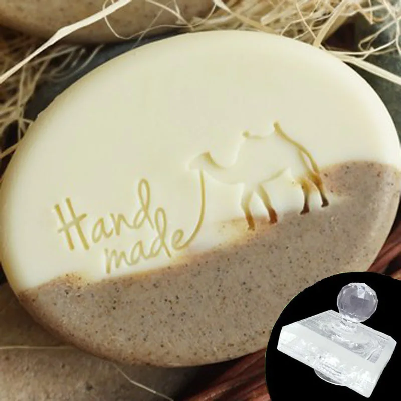 Transparent Acrylic Soap Stamp for Making Chapters, Lovely Animal Pattern, Home Cleaning, Natural Seal, DIY, 50x25mm