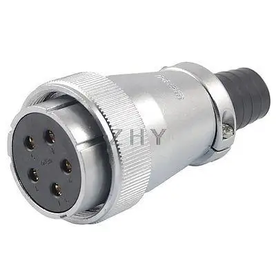 

Metal Shell Female 3.5mm 5 Pin Cable Circular Connector Plug Adapter