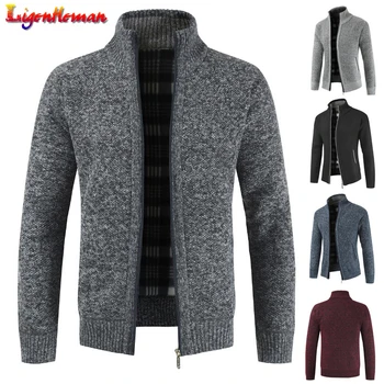 

Men's Jacket Slim Fit Stand Collar Zipper Jacket Men Thick Warm Jacket Winter Sweater Jumper Fashion New Men Autumn Sweater Coat