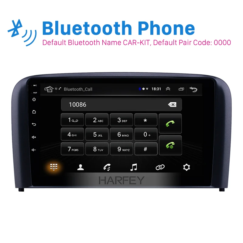 

Harfey Car 2Din 9"HD Android8.1 for 2004-2006 Volvo S80 Multifunction Player GPS Navi USB AUX support Carplay DVR OBD Digital TV