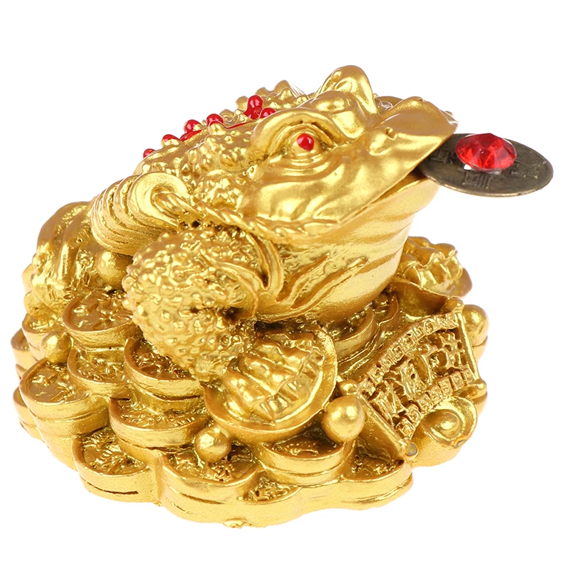 Chinese Golden Frog Toad Coin Feng Shui LUCKY Fortune Wealth Home Office Decoration Tabletop Ornaments Lucky Gifts - Цвет: as pic