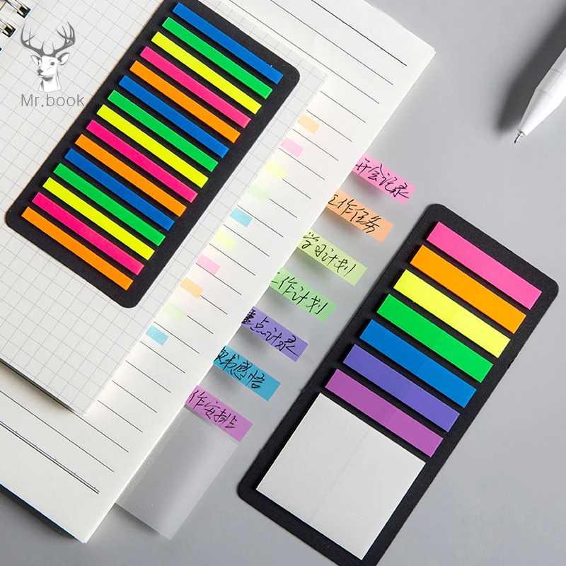 Transparent Planner Stickers Index Flags Sticky Note Fluorescent Index Tabs 