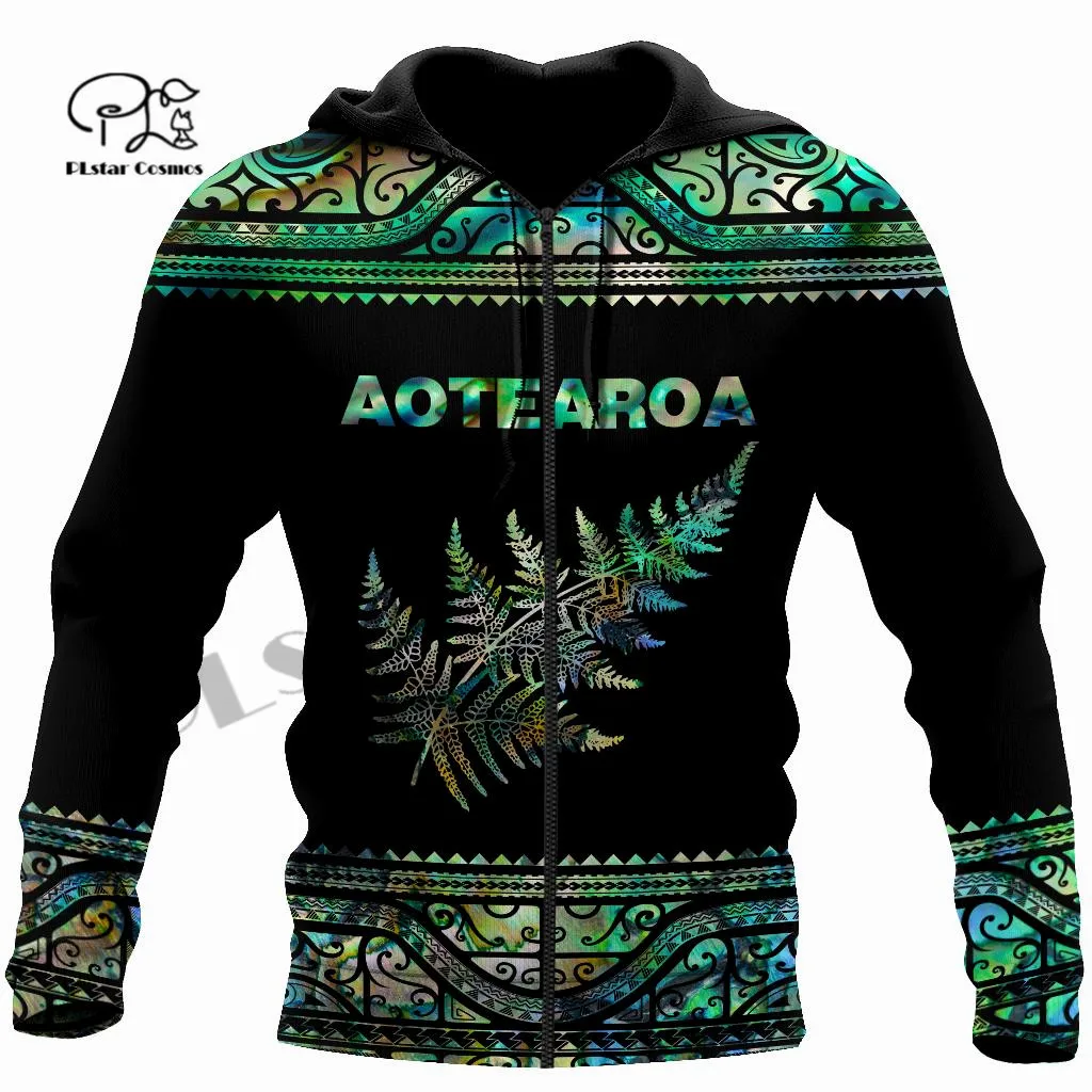 PLstarCosmos 3DPrint Newest Tattoo Maori New Zealand Rygby Aotearoa Tribe Funny Harajuku Streetwear Unisex Hoodie/SweatshirtZip2
