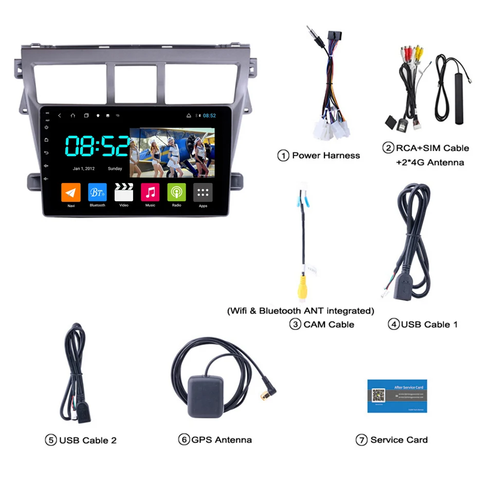 Android 8,1 автомобильный DVD 1din мультимедийная система Navi для Toyota Vios YARIS 2008-2013 Автомобильный gps навигатор головное устройство BT SWC wifi - Цвет: 8 Cores