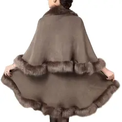 2019 новое зимнее платье для мамы, плащ, вязаный кардиган, рукав «летучая мышь», имитирующий лисицу, шаль для волос, длинный свитер для женщин
