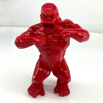 

Monkey King Kong Living Room Decoration Gorilla Sculpture Geometric Modern Statue Birthday Gift For Wedding Collectible Model