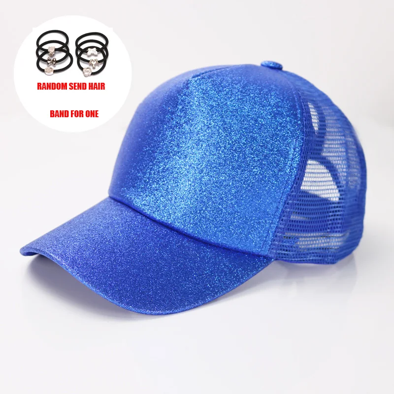 Женская бейсбольная кепка Ponytail Messy Bun Snapback, летние сетчатые шляпы, Повседневная Спортивная Кепка с блестками, Прямая, шапка, уличная одежда шляпа - Цвет: A-9