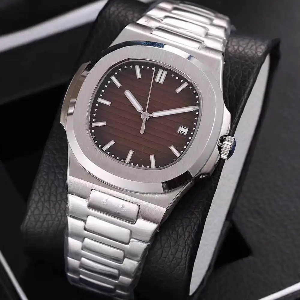 

Hot sale mens watch automatic self winding Glide sooth second hand sapphire glass silver watches AAA wristwatch