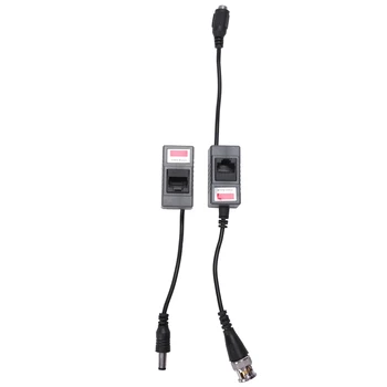 

HOT 2 x CCTV Camera UTP BNC Male to RJ45 5.5x2.1MM Power Video Balun Transceiver