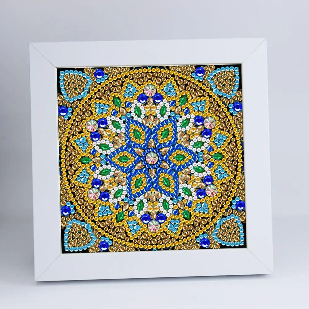 

Mandala 5D DIY Diamond Painting Kits Cross Stitch With Frame Diamond Mosaic Embroidery Best Gift For Kids Artwork