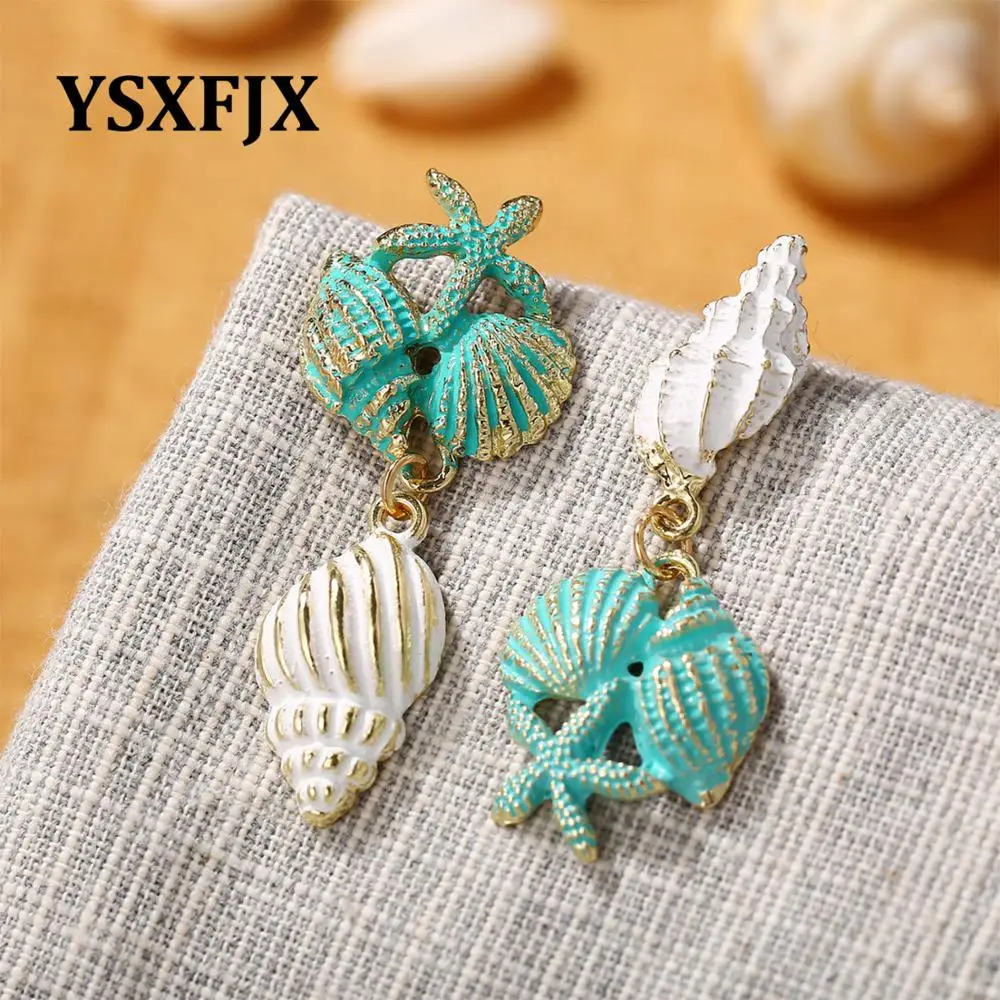 

New Hot Conch Shell Earrings Fashion Za Dangle Shell Earrings Girl Summer Beach Party Charm Natural Jewelry
