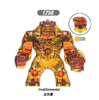 

7cm Big Model Building Blocks FireElement Wind Element Water Element EarthElemental Figures For Children Toys stickers XH 1256
