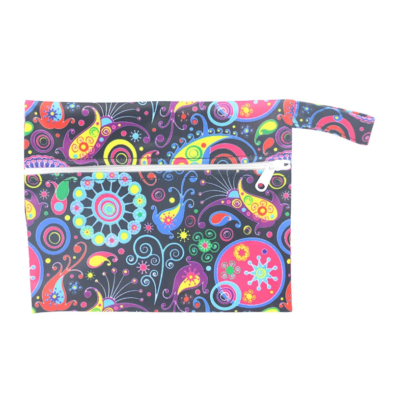Ohbabyka Reusable Cloth Diaper Bag 18*14cm Travel Hanging Bags Waterproof Menstrual Nursing Pads Bag Mini Small WetBag 6 Colors 6
