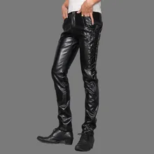 Idopy специальные мужские обтягивающие брюки из искусственной кожи индивидуальное стимпанк черные со шнуровкой байкерские кожаные брюки готические брюки для мужчин