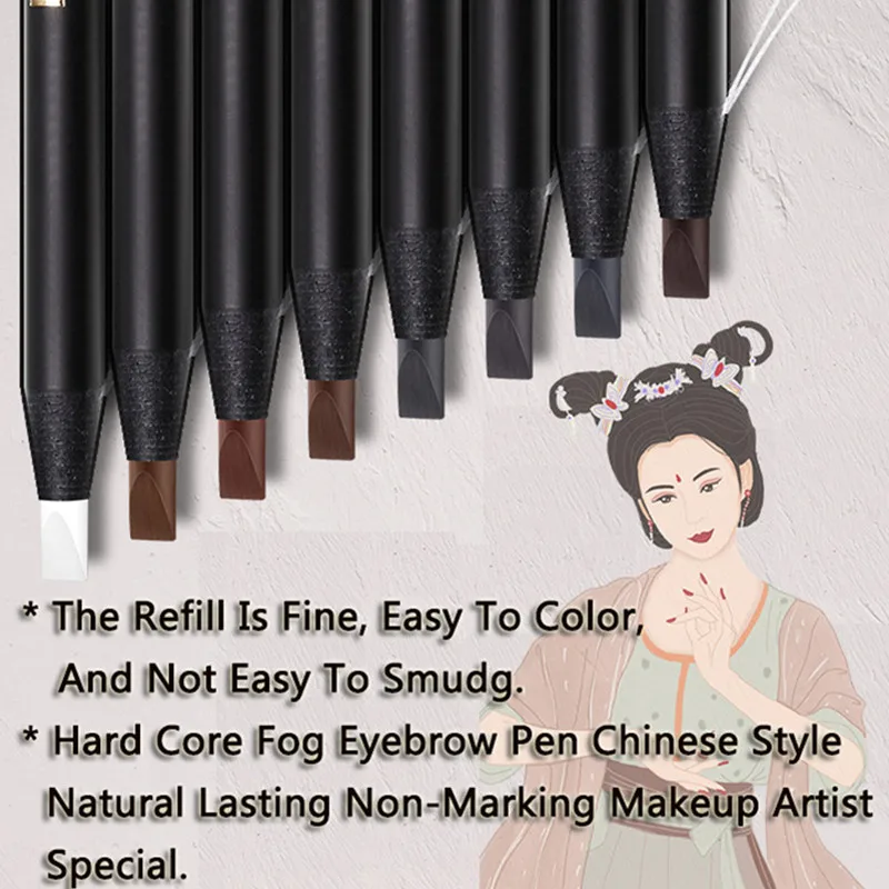 6pcs Peeling Hard Eyebrow Pencil White Long-Lasting Natural Wild Brows Definer Waterproof Easy To Apply Eyebrow Makeup Tool 3