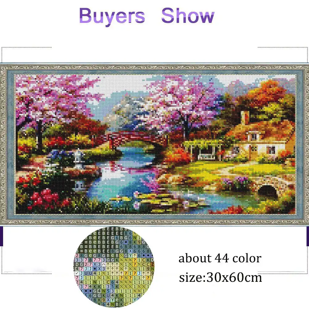 Huacan 5d Diy Diamond Painting House Landscape Full Square Round Diamond Embroidery Mosaic Kit Decorations Home Diamond Painting Cross Stitch Aliexpress