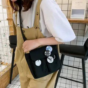 

Women Flower Canvas Little Daisy Simple Crossbody Shoulder Bag Messenger Versatile Korean Bag Casual Flap Shoulder Bag