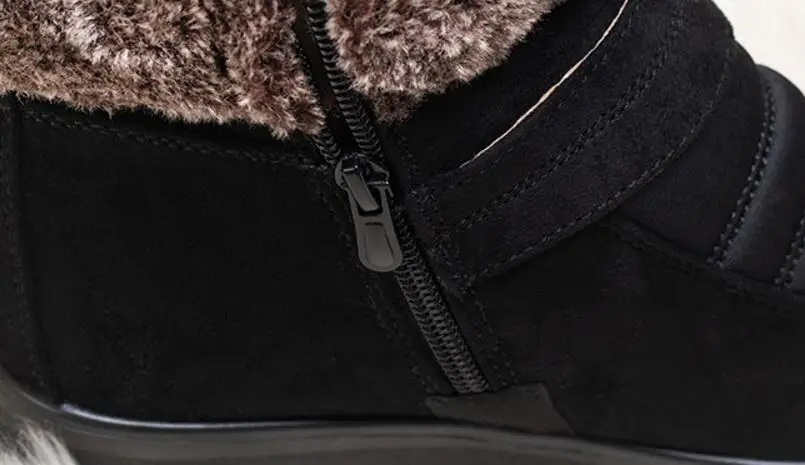 Женские зимние ботинки; плюшевый светильник; женские ботинки на молнии для мам; тканевая хлопковая обувь; Botas Mujer; размеры 34-42; J362