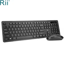 Rii RK102 2,4G Беспроводная клавиатура и мышь Мини мультимедийная клавиатура мышь комбо набор для ноутбука ноутбук Рабочий стол Mac PC tv Office