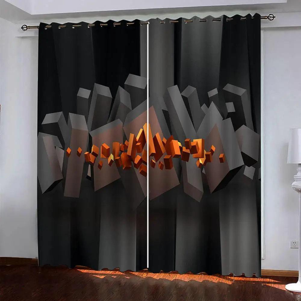 

grey brick 3d curtains Customized 3d curtains new bay window balcony thickened windshield blackout curtains