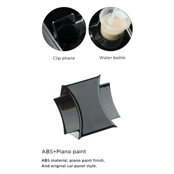 

For Tesla Model 3 Water Cup Holder Replacement Car Interior Matte Black Slot Slip