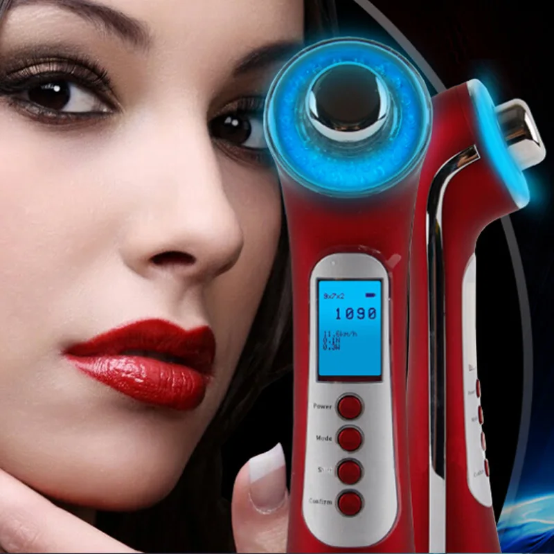  RF Ultrasound Apparatus Positive Negative Ions High Frequency Vibration Massage LED Nano Color Ligh - 4000449526747
