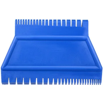 

Hot Wood Grain Tool 4.7 Inch Ladder Rubber Graining Pattern Scraper Tool for Wall Painting Decoration DIY MS15 Blue