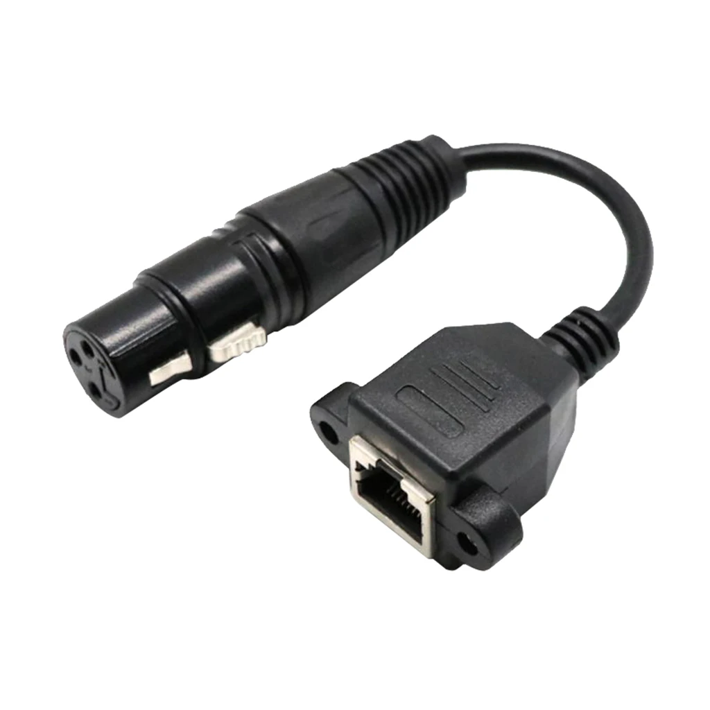 

RJ45 Female Jack to XLR 3PIN Female Plug Network Converter Adapter Cable