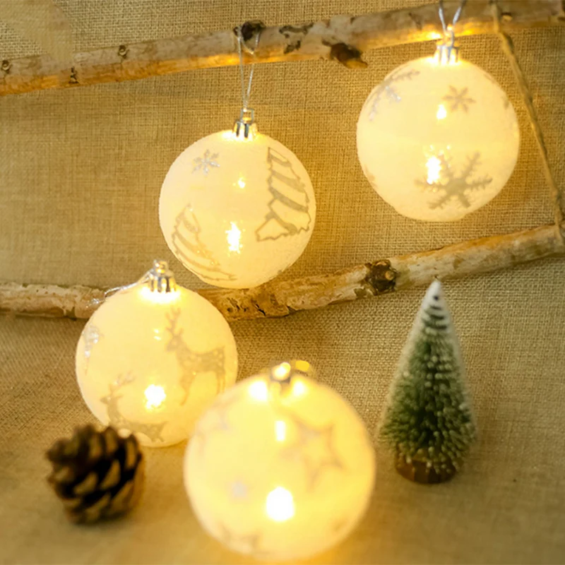 

Christmas Tree Pendant Xmas Tree Ornament LED Ball Christmas Decoration DIY Arts Indoor Light Lamp Luminous Beautiful