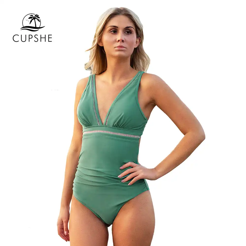 aqua green one piece swimsuit