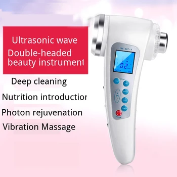 

Ultrasonic Beauty Rejuvenation Double Head LED Photon Skin Care Massage Slimming Tighten Skin Remove Wrinkle Massager For Face