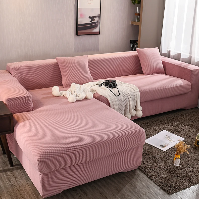Cena Stretch Slipcovers przekrój elastyczny elastyczny pokrowiec na sofę do salonu narzuta na sofę L kształt fotel Cover 1 2 3 4 Seater