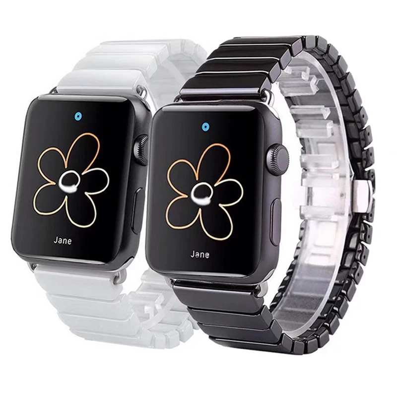 

Ceramic Watch Strap for Apple Watch Band 42mm 38mm 1/2/3 Smart Watch Bracelet Ceramic Watchbands for iWatch Series 5 4 40mm 44mm