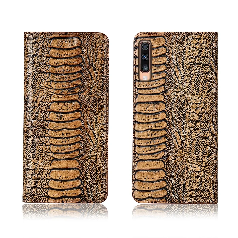 

Ostrich foot pattern genuine leather phone bag for Samsung Galaxy A70 phone case coque for Samsung Galaxy A60 flip cover funda