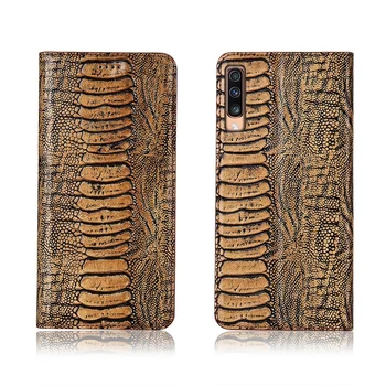 

Ostrich foot pattern genuine leather phone bag for Samsung Galaxy A70 phone case coque for Samsung Galaxy A60 flip cover funda