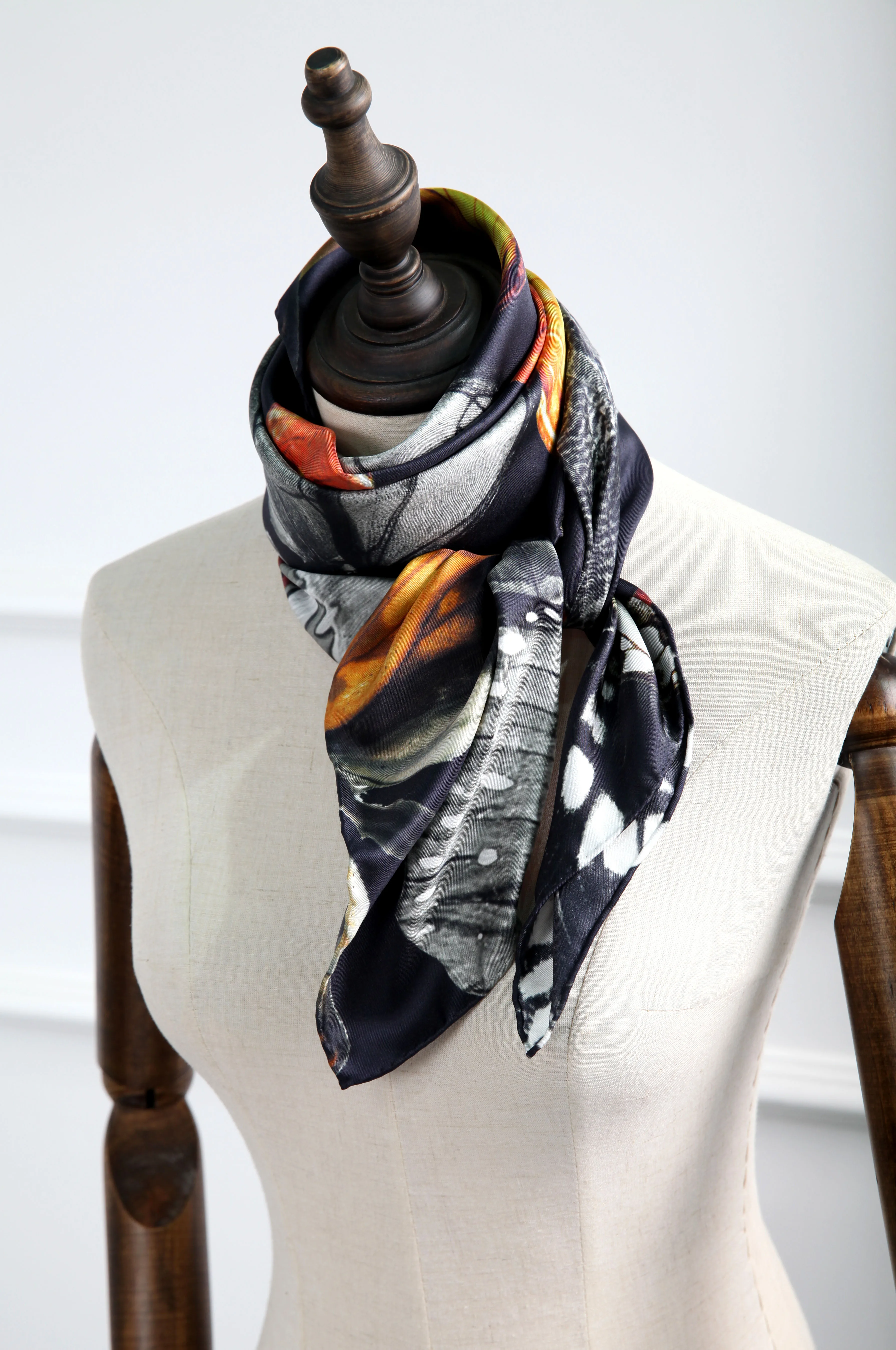 ELEGANT HANDMADE BRAND 14mmTwill Silk Scarf TWIC-200141A