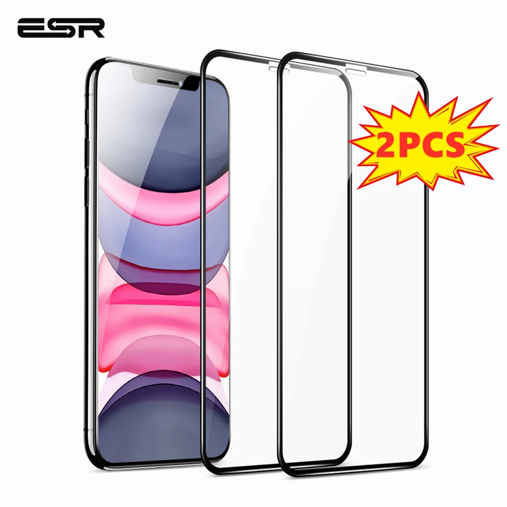 Prezzo ESR 2pcs Protezione Dello Schermo per il iPhone 11 Pro X XS XR XS Max 3D Copertura Completa Facile Da Installare Chiaro premium Protezione In Vetro Temperato