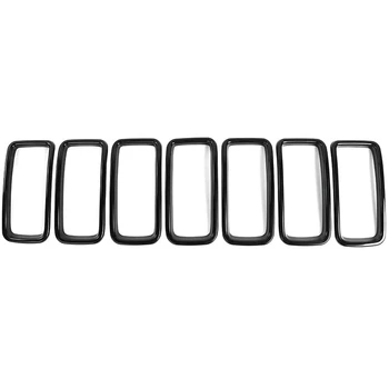 

for Jeep Renegade 2019 2020 Front Grille Inserts, Exterior Accessories ABS Black 7 Pack